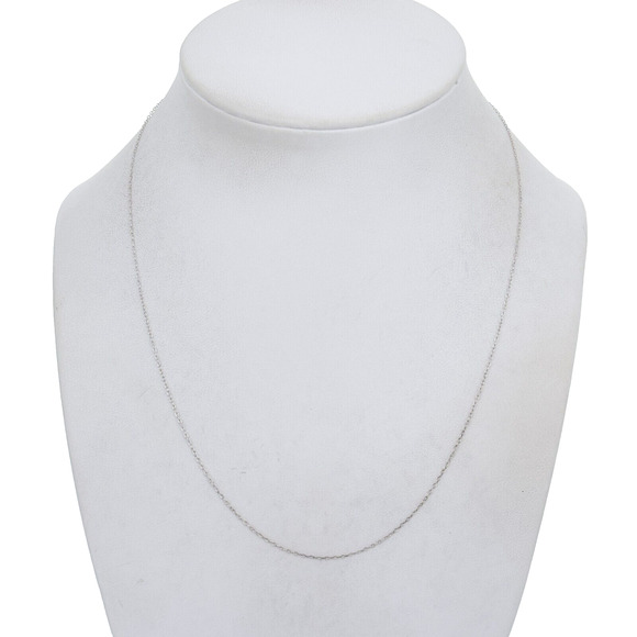 Vintage Italy Sterling Silver 925 0.9mm Delicate Cable Chain Necklace 18" - Picture 1 of 3